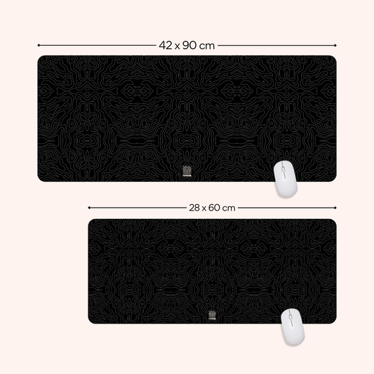 Psychedelic Black Desk Mat | HeroGrip