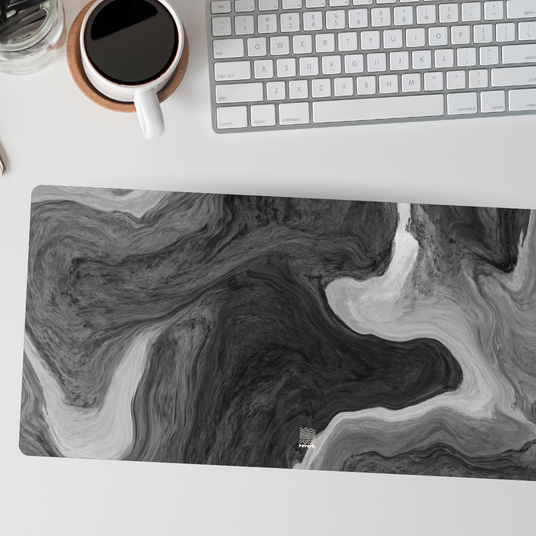 Black Marble Desk Mat | HeroGrip