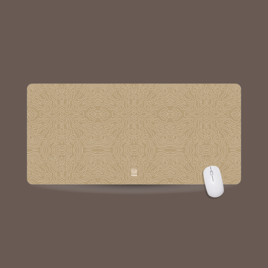Psychedelic Beige Desk Mat | HeroGrip