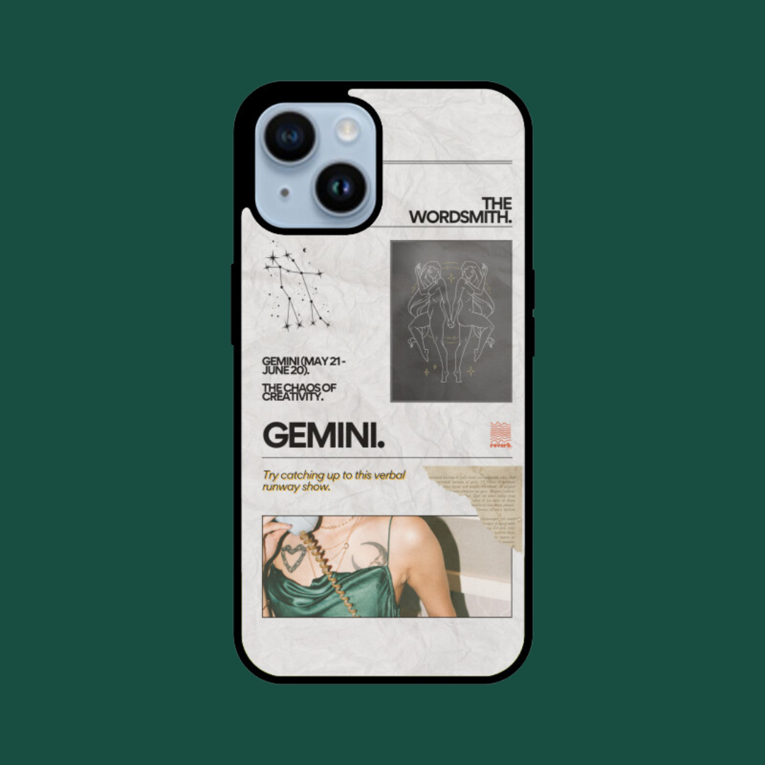 the wordsmith gemini iphone case green bg
