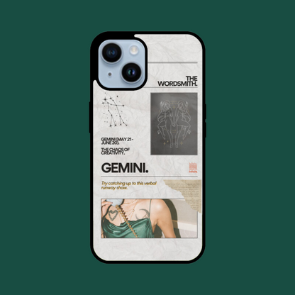 the wordsmith gemini iphone case green bg