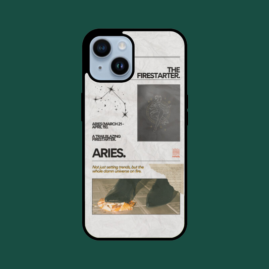 the firestarter aries iphone case green bg
