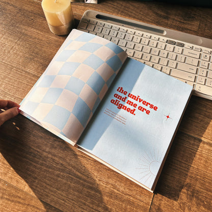 Universe and me aligned diary Laid on table