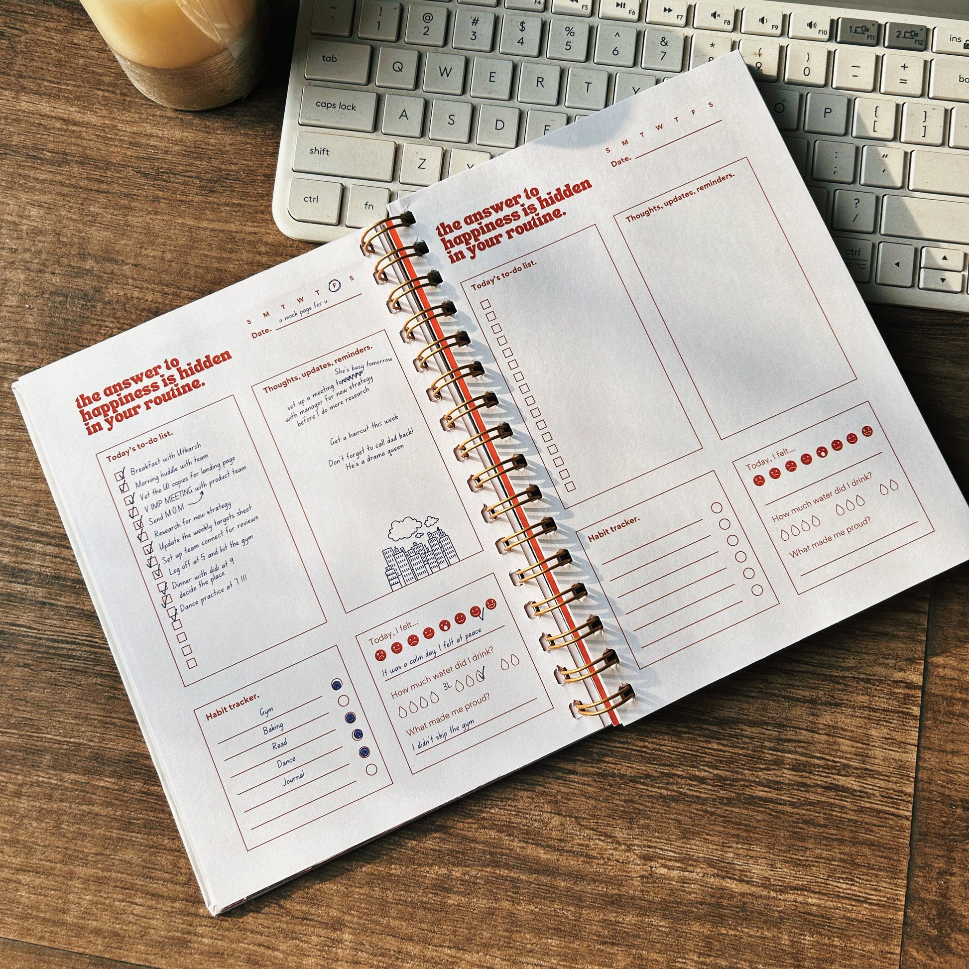 Planner Journal Laid on Table