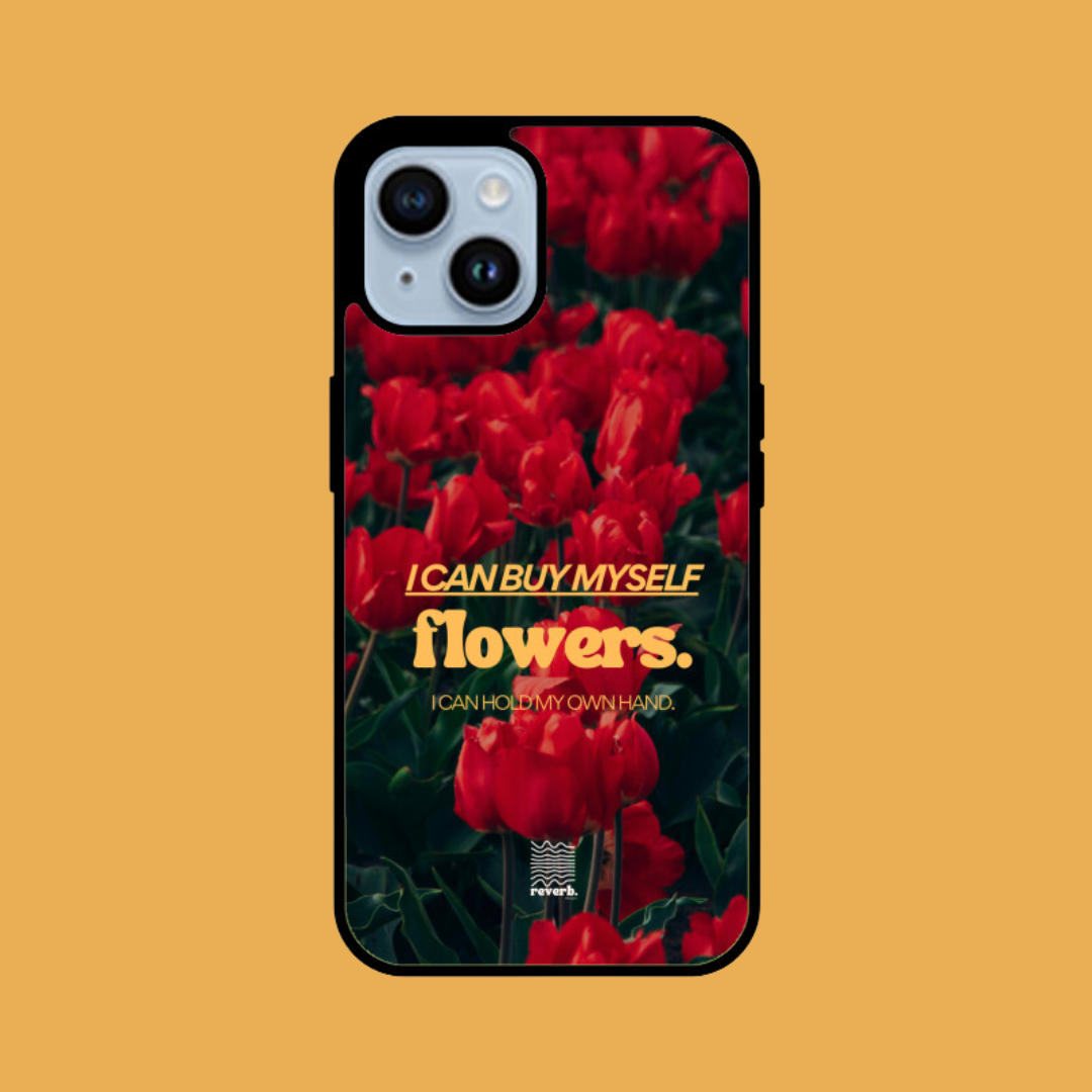 i can buy myself flowers roses iphone case yellow bg