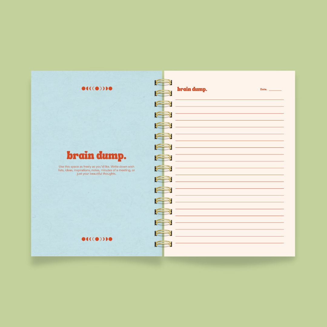 brain dump buy now diary design mockup