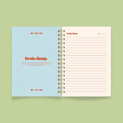 brain dump buy now diary design mockup