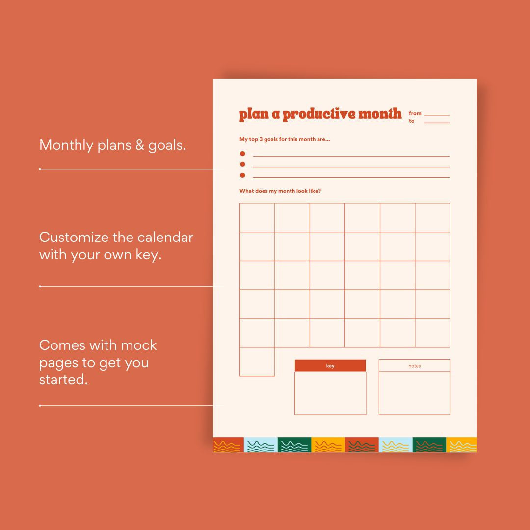 plan a productive month orange texted blank page 02