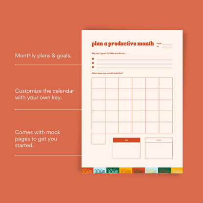 plan a productive month orange texted blank page 02
